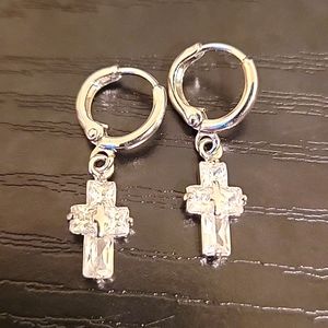 Sterling Silver Cross Earrings ✝️